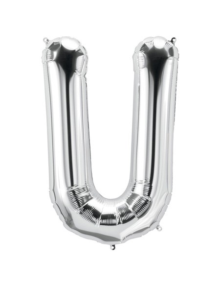 Palloncino Mylar Lettera U Argento Mega 40" - 101cm - 1pz | G3S Party