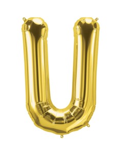 Palloncino Mylar Lettera U Oro Mega 40" - 101cm - 1pz | G3S Party