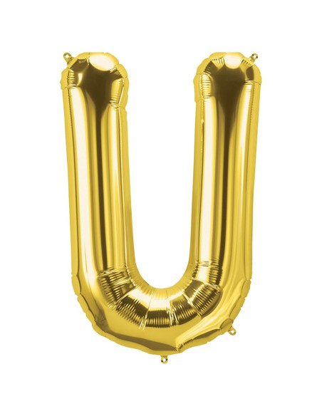 Palloncino Mylar Lettera U Oro Mega 40" - 101cm - 1pz | G3S Party