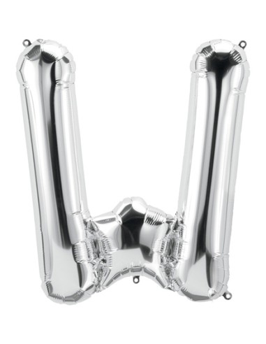 Palloncino Mylar Lettera W Argento Mega 40" - 101cm - 1pz | G3S Party