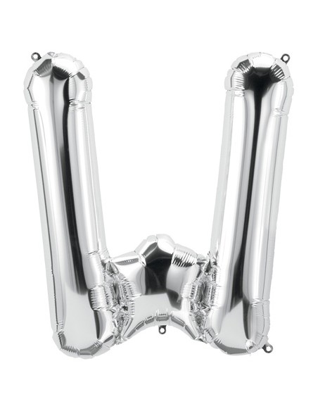 Palloncino Mylar Lettera W Argento Mega 40" - 101cm - 1pz | G3S Party