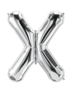 Palloncino Mylar Lettera X Argento Mega 40" - 101cm - 1pz | G3S Party