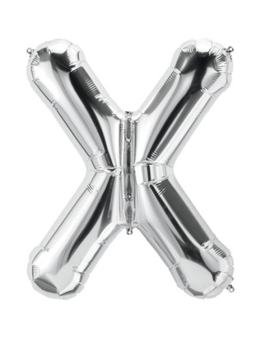 Palloncino Mylar Lettera X Argento Mega 40" - 101cm - 1pz | G3S Party