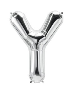Palloncino Mylar Lettera Y Argento Mega 40" - 101cm - 1pz | G3S Party