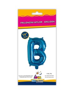 Palloncino Mylar Lettera B Blu Mini 14" - 35cm con valvola - 1pz | G3S Party