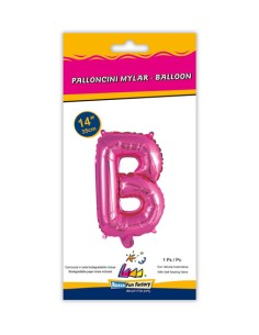 Palloncino Mylar Lettera B Fuxia Mini 14" - 35cm con valvola - 1pz | G3S Party