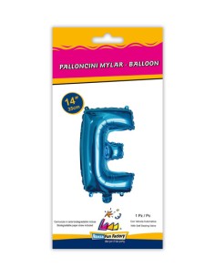 Palloncino Mylar Lettera E Blu Mini 14" - 35cm con valvola - 1pz | G3S Party