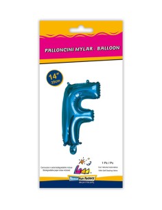 Palloncino Mylar Lettera F Blu Mini 14" - 35cm con valvola - 1pz | G3S Party