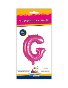 Palloncino Mylar Lettera G Fuxia Mini 14" - 35cm con valvola - 1pz | G3S Party