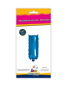 Palloncino Mylar Lettera I Blu Mini 14" - 35cm con valvola - 1pz | G3S Party