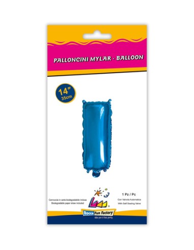 Palloncino Mylar Lettera I Blu Mini 14" - 35cm con valvola - 1pz | G3S Party