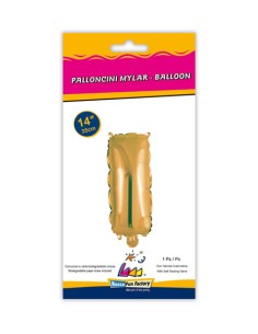 Palloncino Mylar Lettera I Oro Mini 14" - 35cm con valvola - 1pz | G3S Party