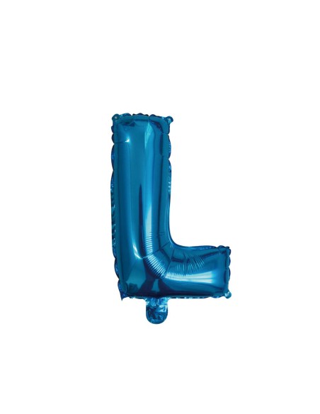 Palloncino Mylar Lettera L Blu Mini 14" - 35cm con valvola - 1pz | G3S Party