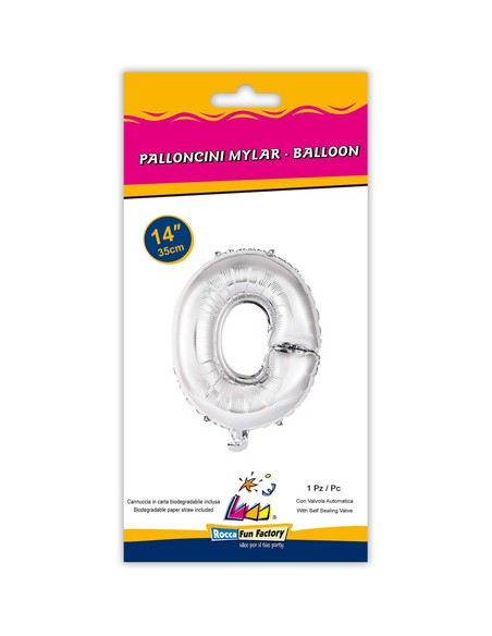 Palloncino Mylar Lettera O Argento Mini 14" - 35cm con valvola - 1pz | G3S Party