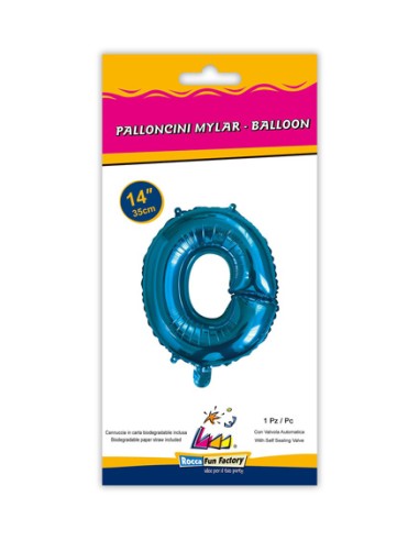 Palloncino Mylar Lettera O Blu Mini 14" - 35cm con valvola - 1pz | G3S Party