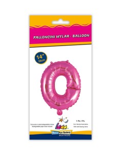 Palloncino Mylar Lettera O Fuxia Mini 14" - 35cm con valvola - 1pz | G3S Party