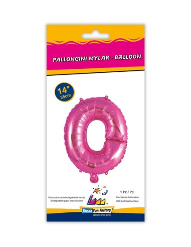 Palloncino Mylar Lettera O Fuxia Mini 14" - 35cm con valvola - 1pz | G3S Party