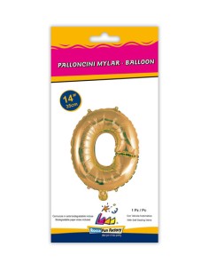 Palloncino Mylar Lettera O Oro Mini 14" - 35cm con valvola - 1pz | G3S Party