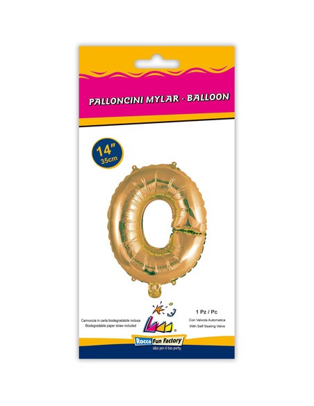Palloncino Mylar Lettera O Oro Mini 14" - 35cm con valvola - 1pz | G3S Party