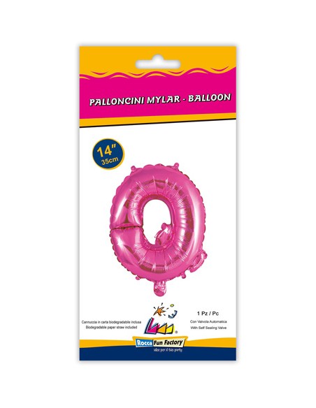 Palloncino Mylar Lettera Q Fuxia Mini 14" - 35cm con valvola - 1pz | G3S Party