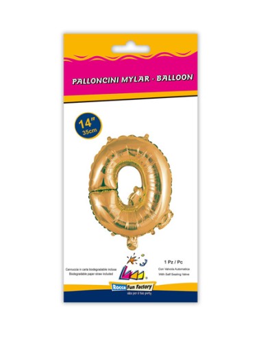 Palloncino Mylar Lettera Q Oro Mini 14" - 35cm con valvola - 1pz | G3S Party