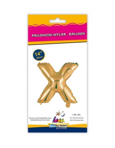 Palloncino Mylar Lettera X Oro Mini 14" - 35cm con valvola - 1pz | G3S Party