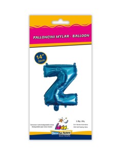 Palloncino Mylar Lettera Z Blu Mini 14" - 35cm con valvola - 1pz | G3S Party