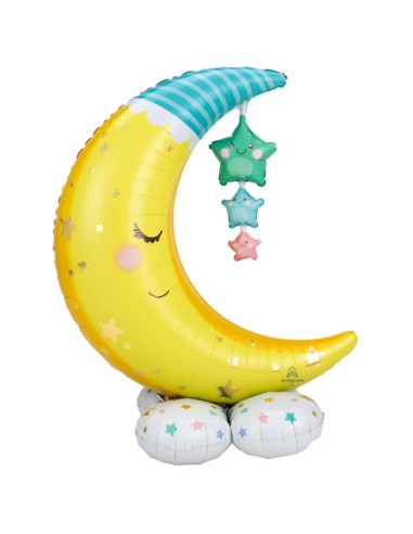 Palloncino Mylar Luna e Stelle Airloonz 55" - 140cm - 1pz | G3S Party