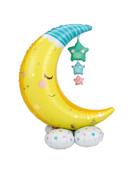 Palloncino Mylar Luna e Stelle Airloonz 55" - 140cm - 1pz | G3S Party