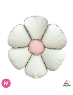 Palloncino Mylar Margherita Bianco Satinato SuperShape 19" - 48cm - 1pz | G3S Party