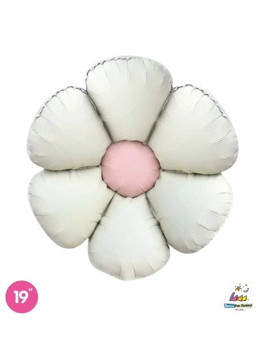 Palloncino Mylar Margherita Bianco Satinato SuperShape 19" - 48cm - 1pz | G3S Party