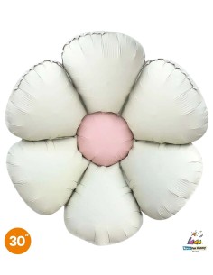 Palloncino Mylar Margherita Bianco Satinato SuperShape 30" - 76cm - 1pz | G3S Party