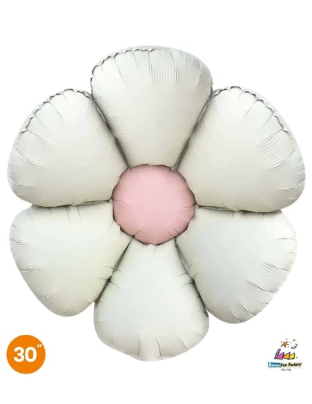 Palloncino Mylar Margherita Bianco Satinato SuperShape 30" - 76cm - 1pz | G3S Party