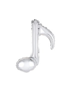 Palloncino Mylar Nota Musicale Singola Argento 18" - 46cm - 5pz | G3S Party