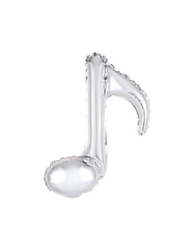 Palloncino Mylar Nota Musicale Singola Argento 18" - 46cm - 5pz | G3S Party