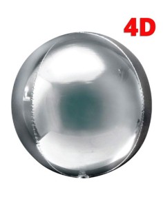 Palloncino Mylar Sfera Argento 4D 32" - 81cm - 1pz | G3S Party