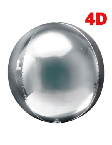 Palloncino Mylar Sfera Argento 4D 32" - 81cm - 1pz | G3S Party