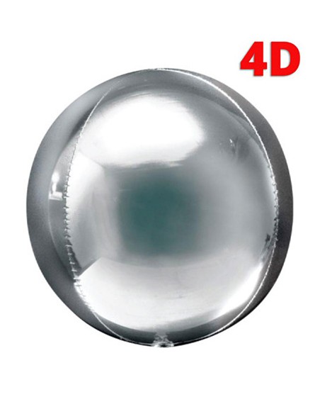 Palloncino Mylar Sfera Argento 4D 32" - 81cm - 1pz | G3S Party