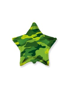 Palloncino Mylar Stella Verde Militare 18" - 46cm - 1pz | G3S Party