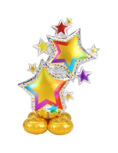 Palloncino Mylar Stelle Colorate Cluster Colorate Airloonz 59" - 149cm - 1pz | G3S Party