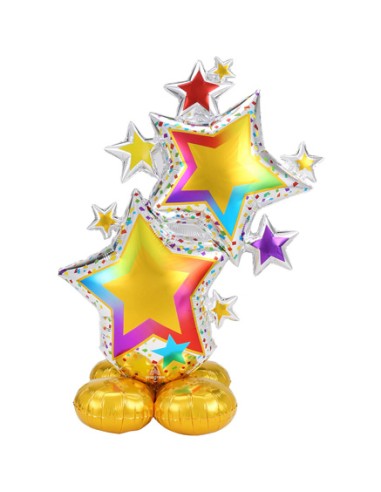 Palloncino Mylar Stelle Colorate Cluster Colorate Airloonz 59" - 149cm - 1pz | G3S Party