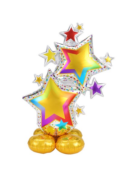 Palloncino Mylar Stelle Colorate Cluster Colorate Airloonz 59" - 149cm - 1pz | G3S Party