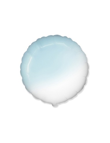 Palloncino Mylar Tondo Celeste Baby Sfumato 18" - 46cm - 1pz | G3S Party