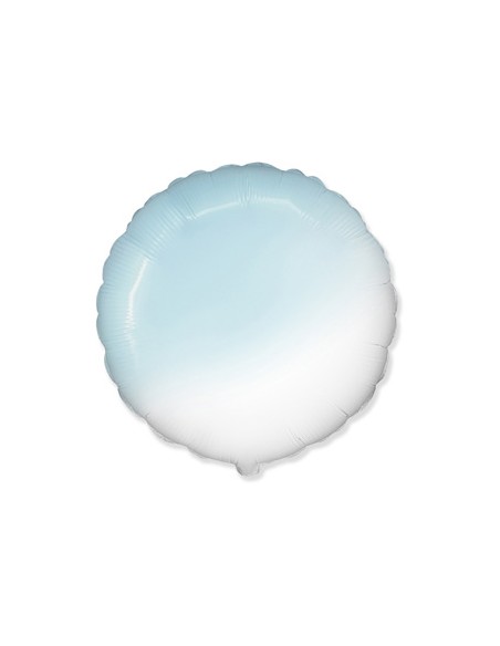 Palloncino Mylar Tondo Celeste Baby Sfumato 18" - 46cm - 1pz | G3S Party