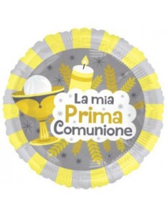 Palloncino Mylar Tondo Prima Comunione Multicolore 18" - 46cm - 1pz | G3S Party
