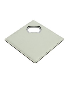 Apribottiglia quadrato metallo e pelle 10x10cm | G3S