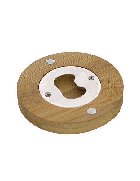 Apribottiglia tondo bamboo naturale/bianco Ø7cm | G3S