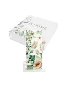 Candela piatta rettangolare bloome botanic ortensie verde 6x15cm con supporto con scatola | G3S