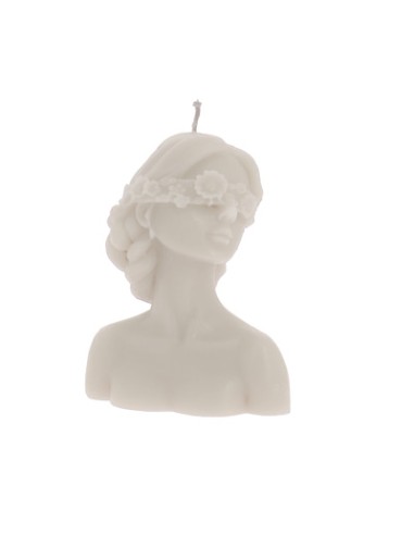 Candela profumata dea bendata bianca 7x8cm | G3S