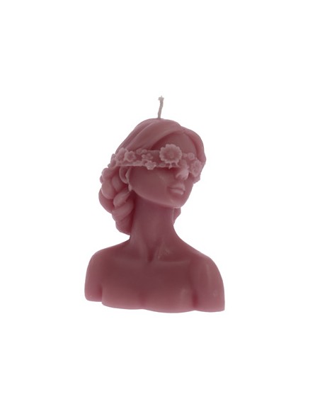 Candela profumata dea bendata rosa antico 7x8cm | G3S